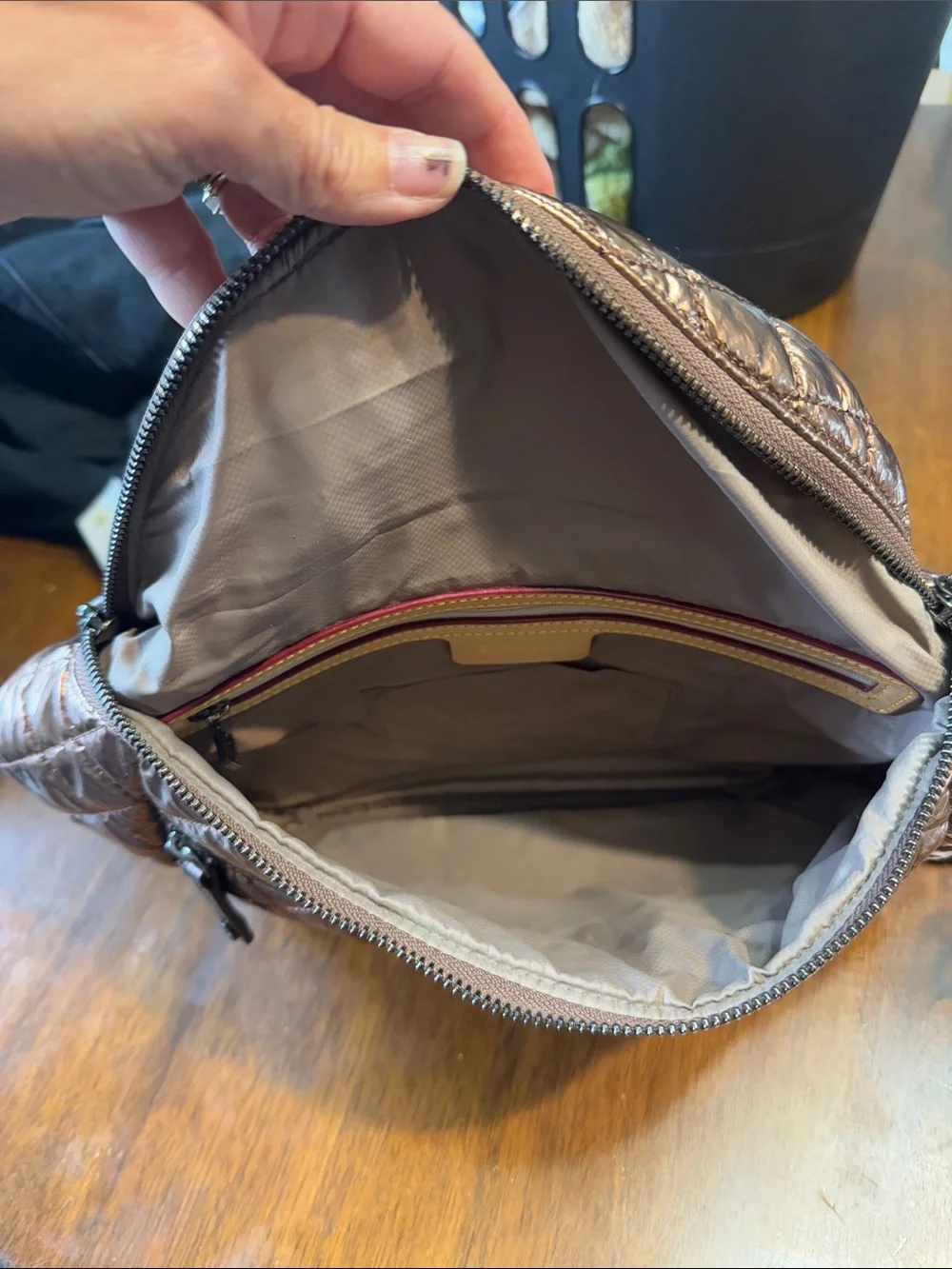 Copper Metallic lacquer Crosby sling bag